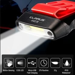 Budget 😉 Boating Flashlights Klarus HC3 Visor Light With Motion Sensing | Klarus Distributor 👏 -Deals Brightguy Store Klarus HC3 Visor Light with Motion Sensing 5